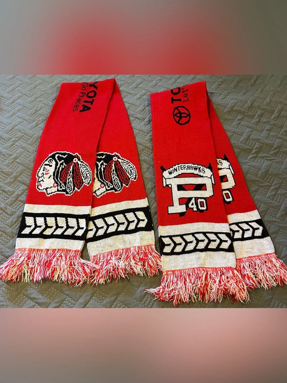 2- Portland Winter hawks scarves